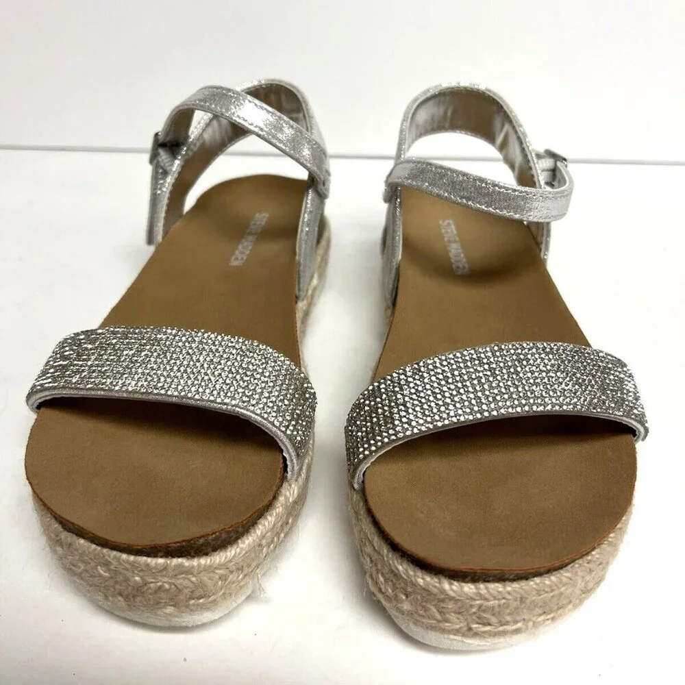 Steve Madden Girls Katiee Sandals Silver Size 1 M Big Kid